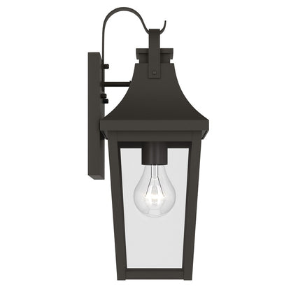 Kichler Cleary 16in 1-Light Outdoor Wall Light | Traditional Olde Bronze Aluminum and Clear Glass | Entryway & Covered Porch | Model 59193OZ