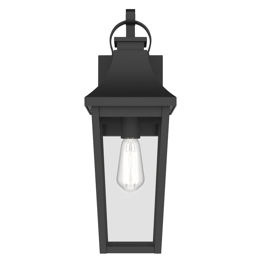 Kichler Cleary 20in 1-Light Outdoor Wall Light | Traditional Textured Black Aluminum Clear Glass | Entryway & Patio | 7 x 20 x 8 in | Model 59194BKT