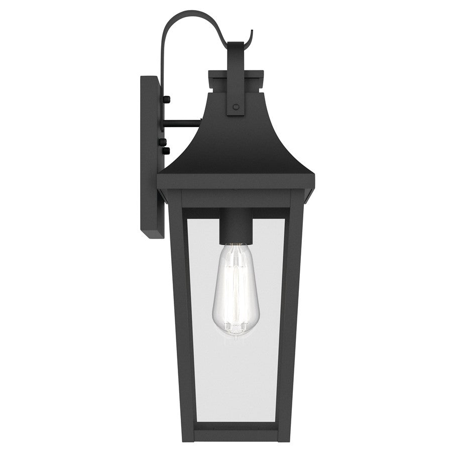 Kichler Cleary 20in 1-Light Outdoor Wall Light | Traditional Textured Black Aluminum Clear Glass | Entryway & Patio | 7 x 20 x 8 in | Model 59194BKT