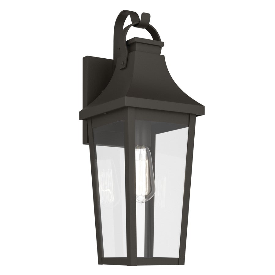 Kichler Cleary 20in 1-Light Outdoor Wall Light | Traditional Olde Bronze Aluminum and Clear Glass | Entryway & Pathway | 7 x 20 x 8 in | Model 59194OZ