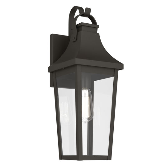 Kichler Cleary 20in 1-Light Outdoor Wall Light | Traditional Olde Bronze Aluminum and Clear Glass | Entryway & Pathway | 7 x 20 x 8 in | Model 59194OZ