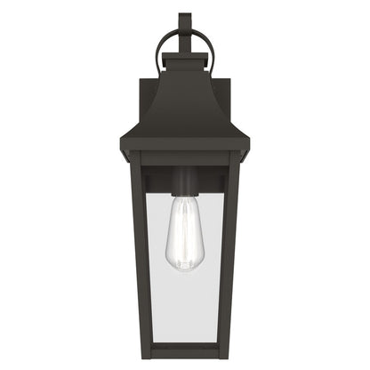 Kichler Cleary 20in 1-Light Outdoor Wall Light | Traditional Olde Bronze Aluminum and Clear Glass | Entryway & Pathway | 7 x 20 x 8 in | Model 59194OZ