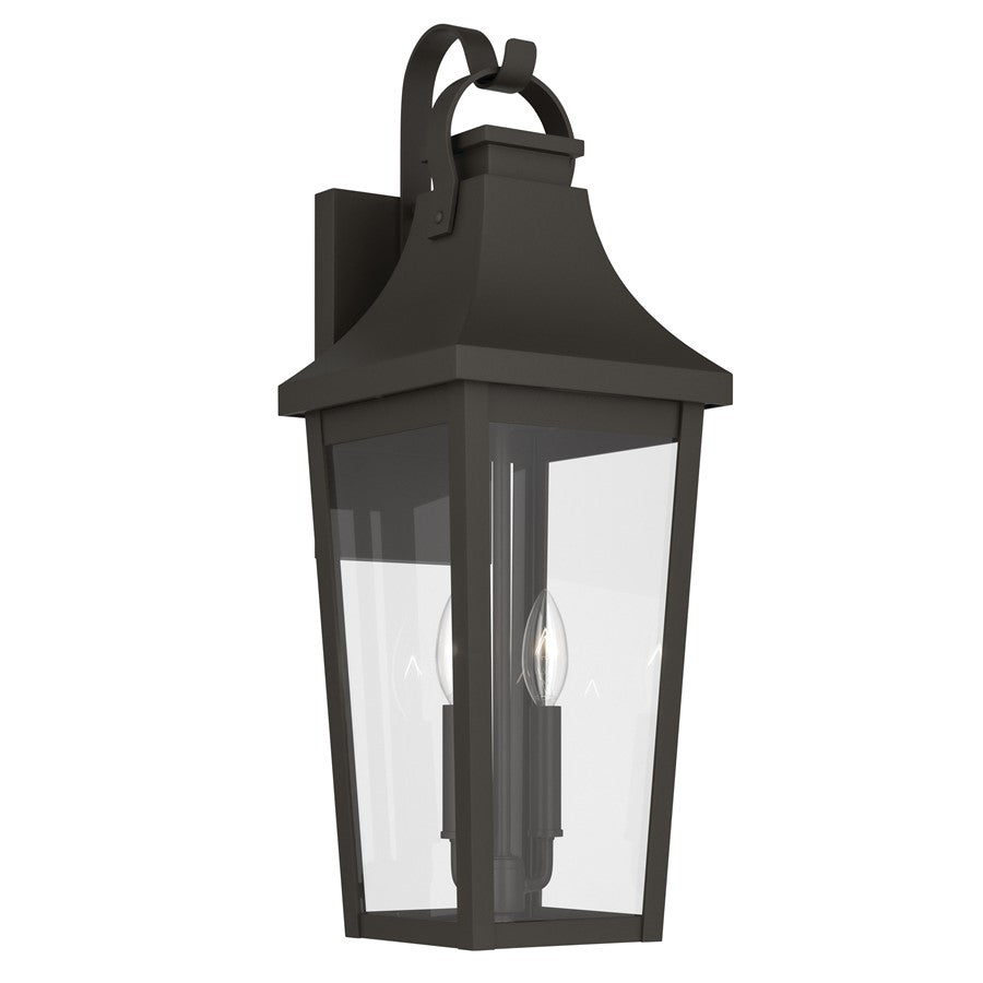 Kichler Cleary 24in 2-Light Outdoor Wall Light | Traditional Olde Bronze Aluminum | Entryway & Covered Patio | W 8 x H 24 x Ext 9 in | Model 59195OZ