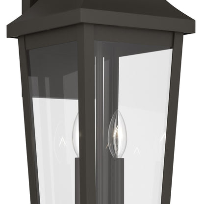 Kichler Cleary 24in 2-Light Outdoor Wall Light | Traditional Olde Bronze Aluminum | Entryway & Covered Patio | W 8 x H 24 x Ext 9 in | Model 59195OZ