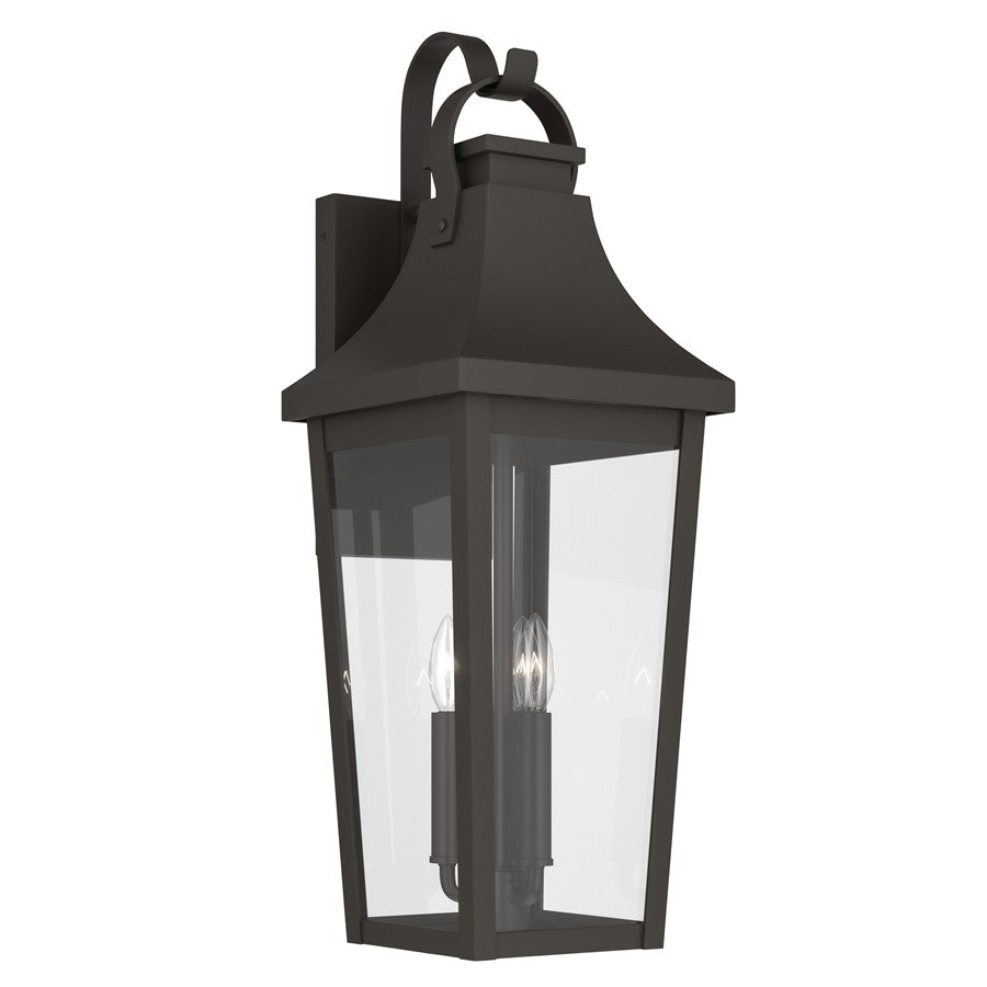 Kichler Cleary 30in 3-Light Outdoor Wall Light | Traditional Olde Bronze and Clear Glass | Entryway & Patio Accent | Model 59196OZ