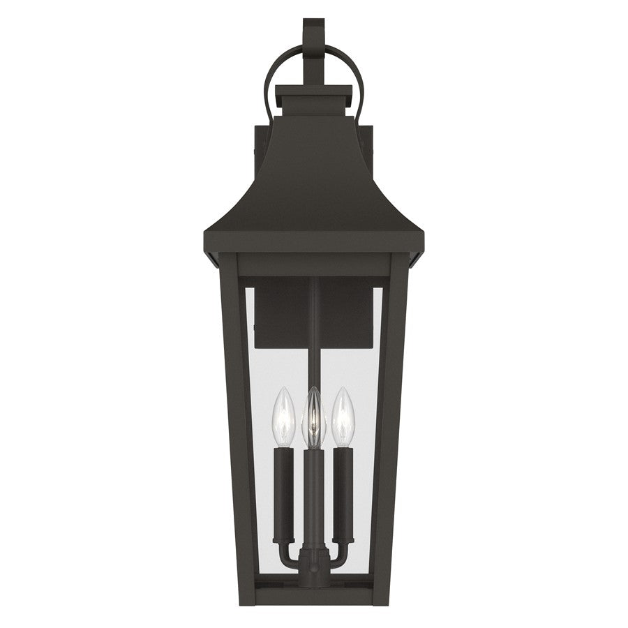 Kichler Cleary 30in 3-Light Outdoor Wall Light | Traditional Olde Bronze and Clear Glass | Entryway & Patio Accent | Model 59196OZ