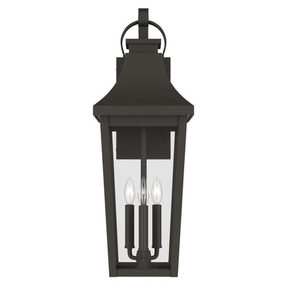 Kichler Cleary 30in 3-Light Outdoor Wall Light | Traditional Olde Bronze and Clear Glass | Entryway & Patio Accent | Model 59196OZ
