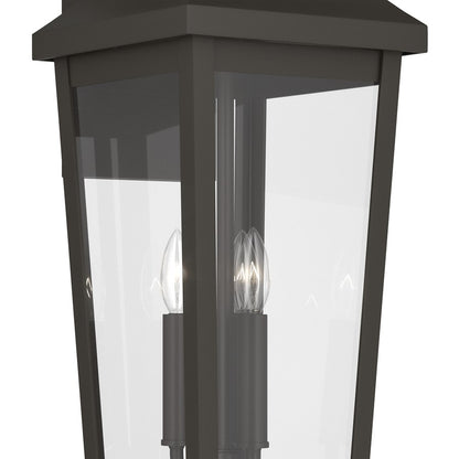 Kichler Cleary 30in 3-Light Outdoor Wall Light | Traditional Olde Bronze and Clear Glass | Entryway & Patio Accent | Model 59196OZ
