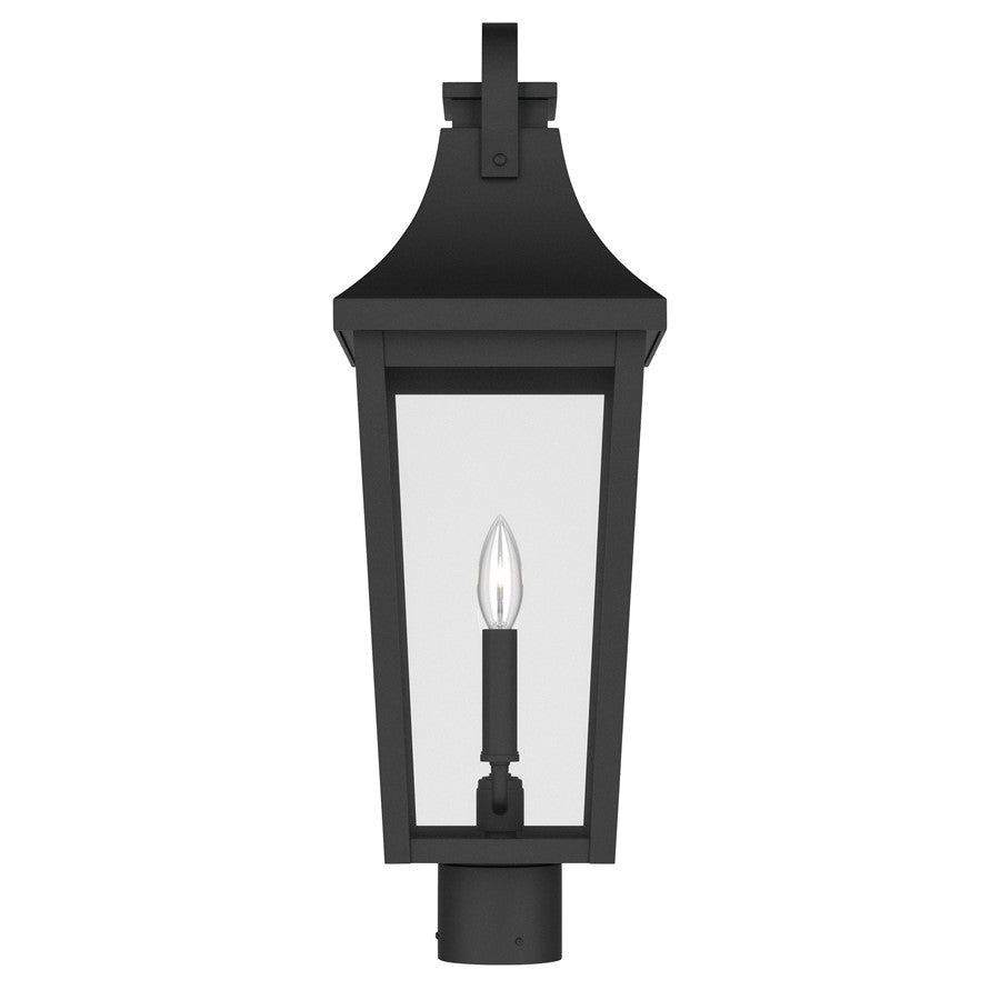 Kichler Cleary 25in 2-Light Outdoor Post Light | Traditional Textured Black and Clear Glass | Entryway & Pathway | Model 59197BKT