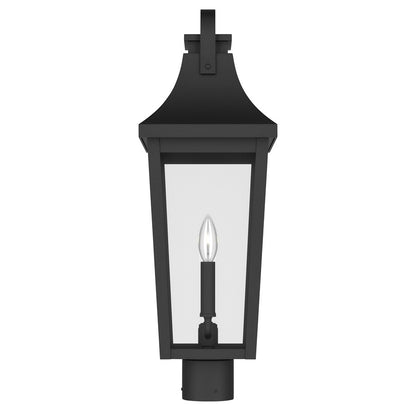 Kichler Cleary 25in 2-Light Outdoor Post Light | Traditional Textured Black and Clear Glass | Entryway & Pathway | Model 59197BKT