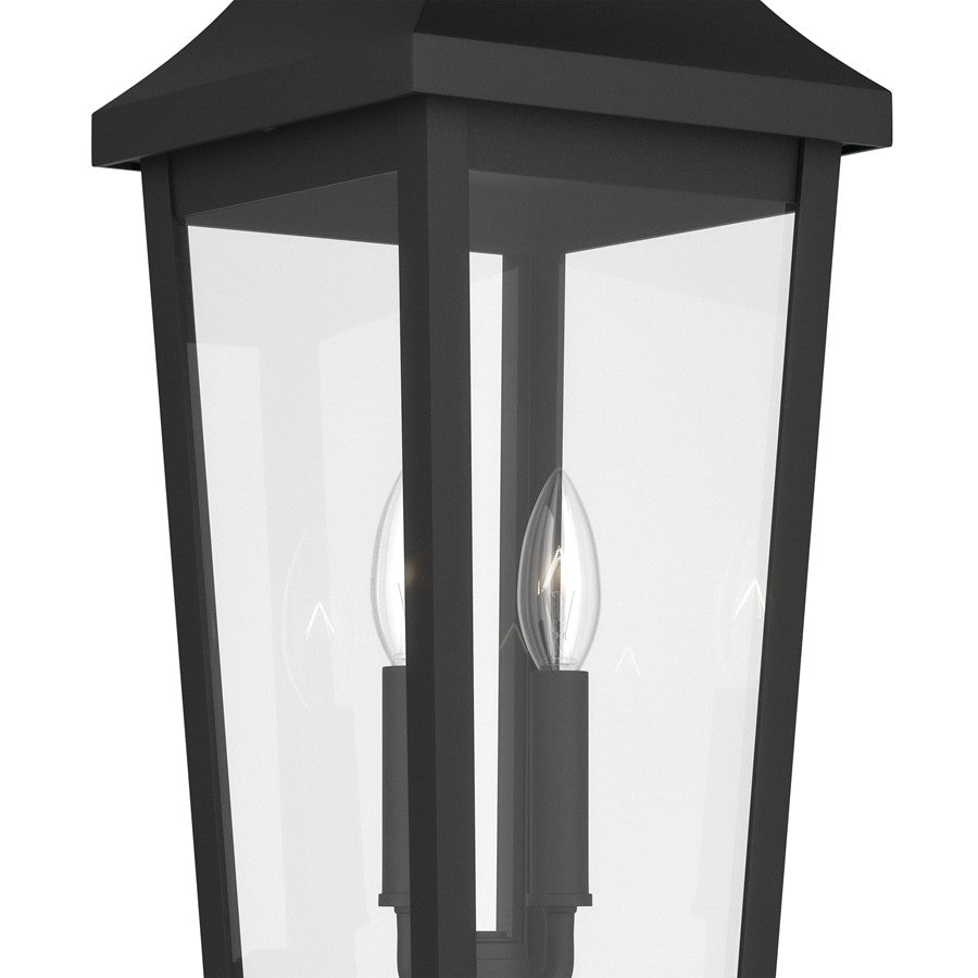 Kichler Cleary 25in 2-Light Outdoor Post Light | Traditional Textured Black and Clear Glass | Entryway & Pathway | Model 59197BKT