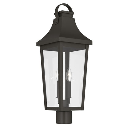 Kichler Cleary 25.25in 2-Light Outdoor Post Light | Traditional Olde Bronze and Clear Glass | Entryway & Pathway | Model 59197OZ