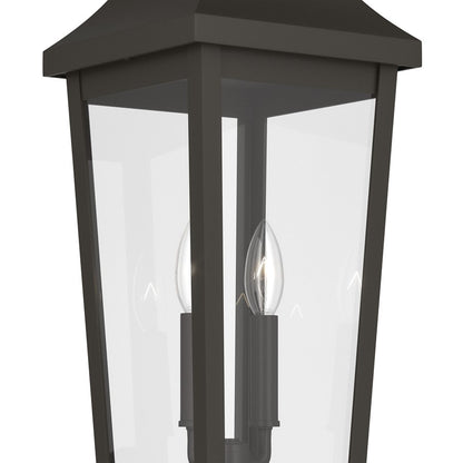 Kichler Cleary 25.25in 2-Light Outdoor Post Light | Traditional Olde Bronze and Clear Glass | Entryway & Pathway | Model 59197OZ