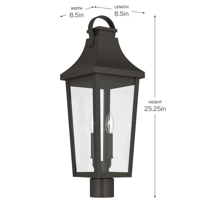 Kichler Cleary 25.25in 2-Light Outdoor Post Light | Traditional Olde Bronze and Clear Glass | Entryway & Pathway | Model 59197OZ