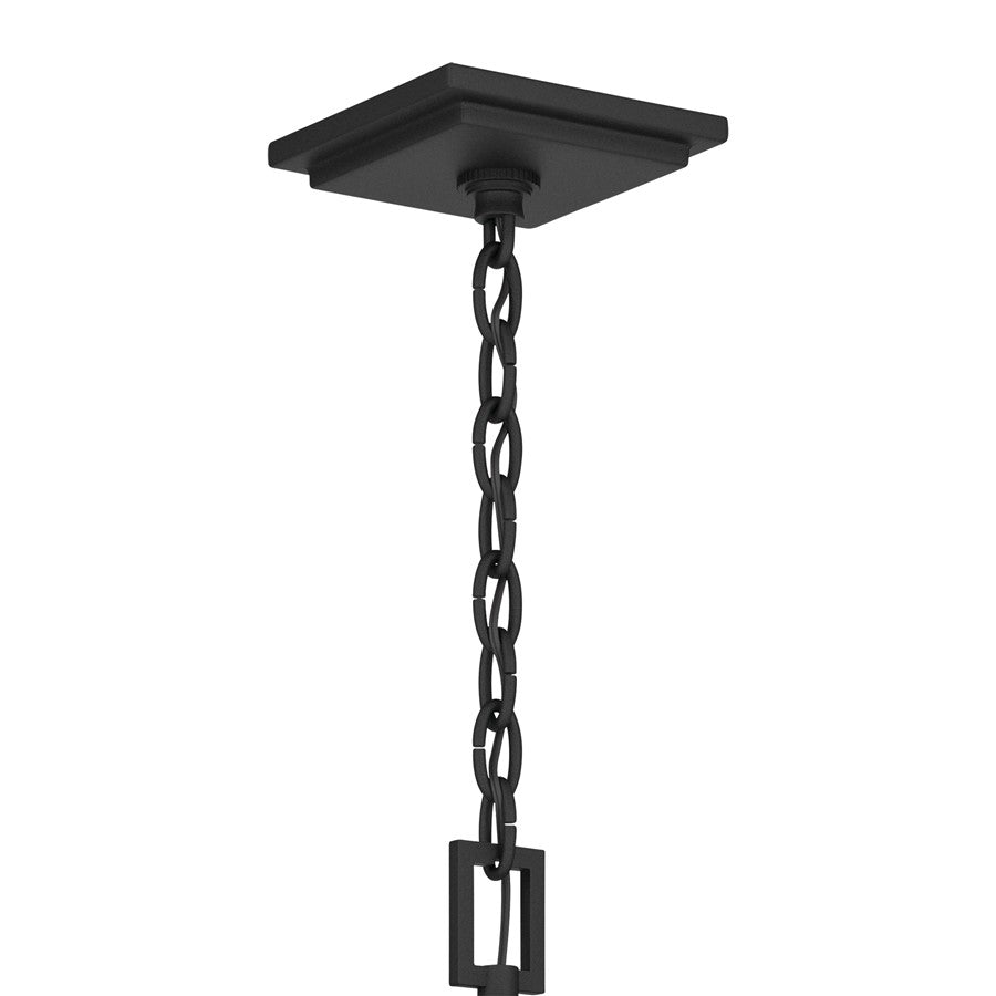 Kichler Cleary 24.75in 2-Light Outdoor Pendant | Traditional Textured Black and Clear Glass | Covered Patio & Entryway | Model 59198BKT