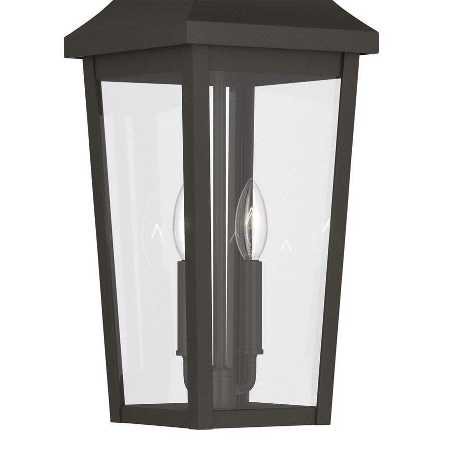 Kichler Cleary 24in 2-Light Outdoor Pendant | Traditional Olde Bronze Aluminum and Clear Glass | Covered Porch & Patio | Model 59198OZ