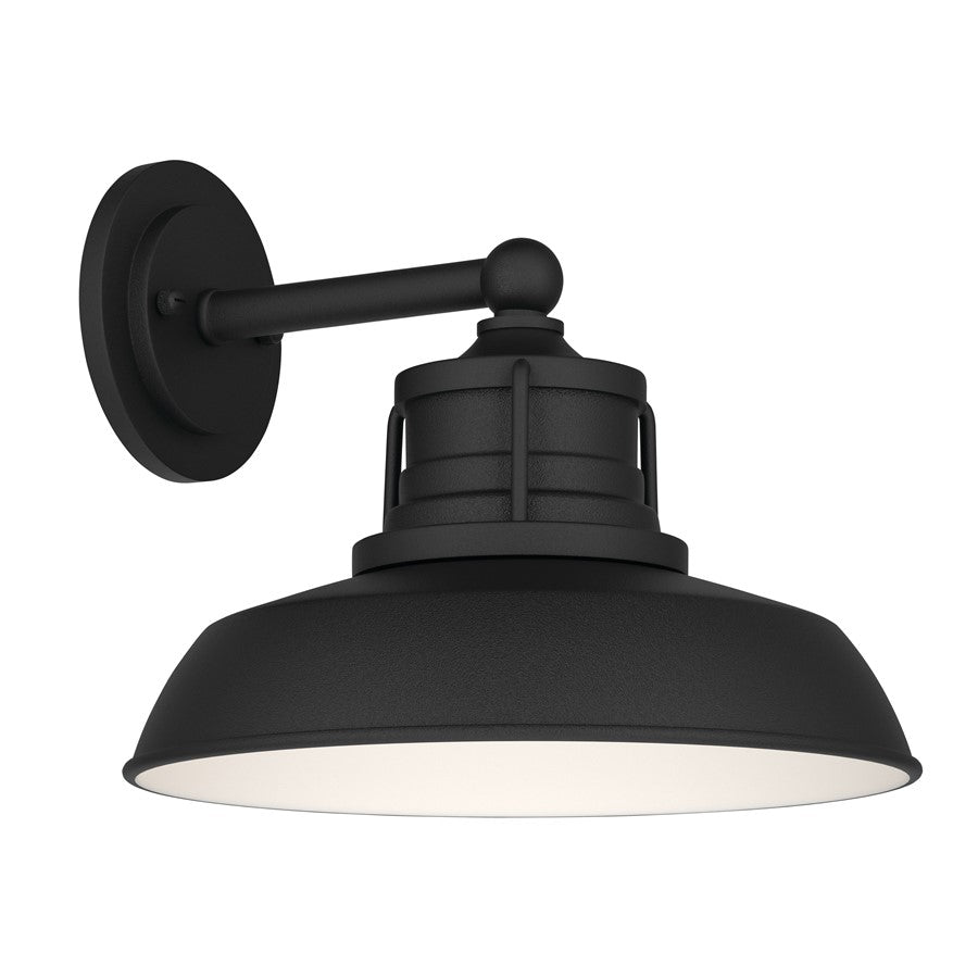 Kichler Fielding 12in 1-Light Outdoor Wall Light | Industrial Textured Black Metal | Entryway & Porch | 12 x 10 x 12.5 in | Model 59205BKT