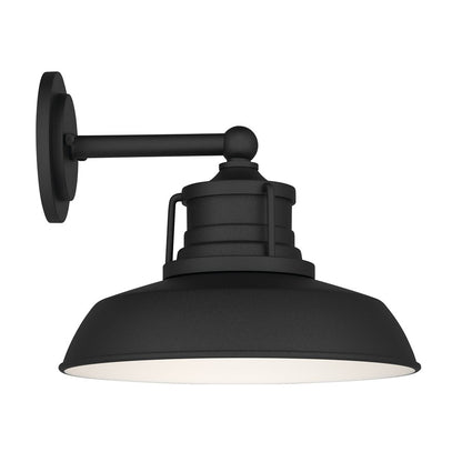 Kichler Fielding 12in 1-Light Outdoor Wall Light | Industrial Textured Black Metal | Entryway & Porch | 12 x 10 x 12.5 in | Model 59205BKT