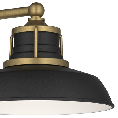 Kichler Fielding 12in 1-Light Outdoor Wall Light | Industrial Natural Brass and Black | Entryway & Porch | 12 x 10 x 12.5 in | Model 59205NBR