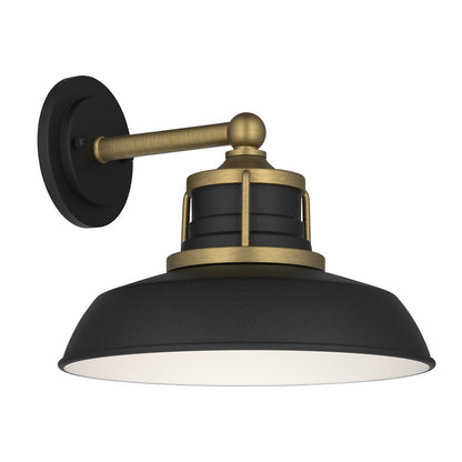 Kichler Fielding 15in 1-Light Outdoor Wall Light | Industrial Natural Brass Aluminum | Entryway & Porch | 15 x 10.75 in | Model 59206NBR