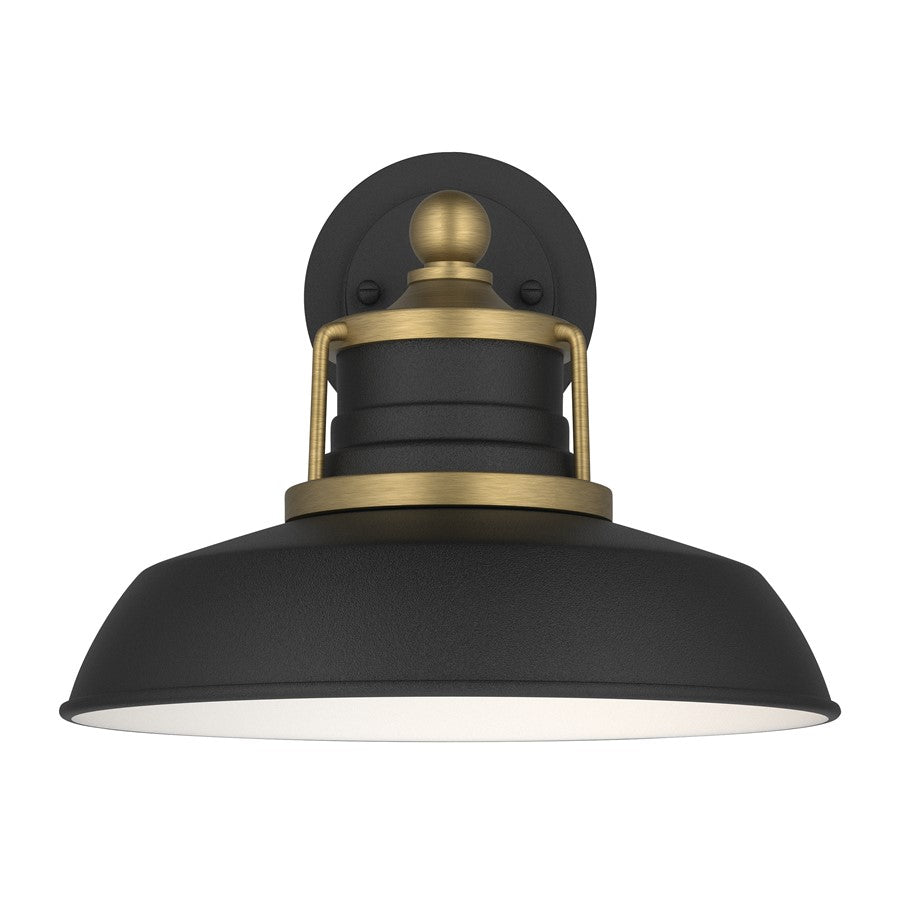 Kichler Fielding 15in 1-Light Outdoor Wall Light | Industrial Natural Brass Aluminum | Entryway & Porch | 15 x 10.75 in | Model 59206NBR
