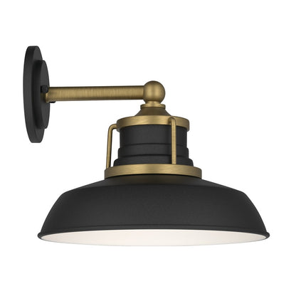 Kichler Fielding 15in 1-Light Outdoor Wall Light | Industrial Natural Brass Aluminum | Entryway & Porch | 15 x 10.75 in | Model 59206NBR