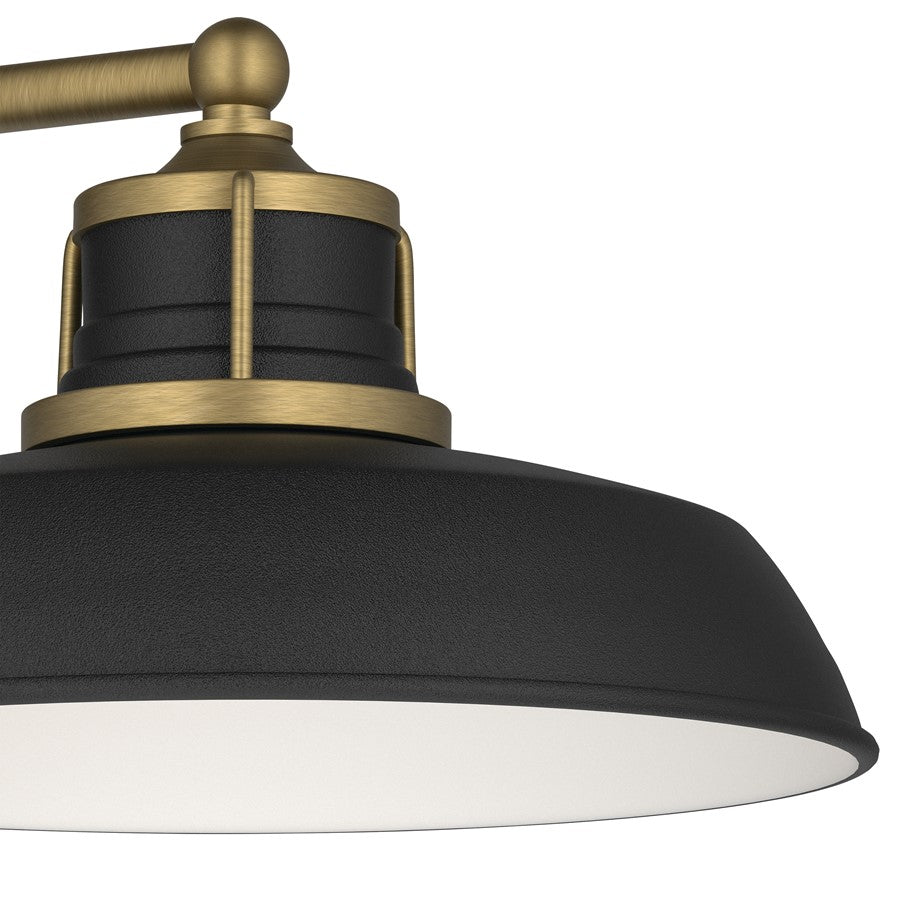 Kichler Fielding 15in 1-Light Outdoor Wall Light | Industrial Natural Brass Aluminum | Entryway & Porch | 15 x 10.75 in | Model 59206NBR