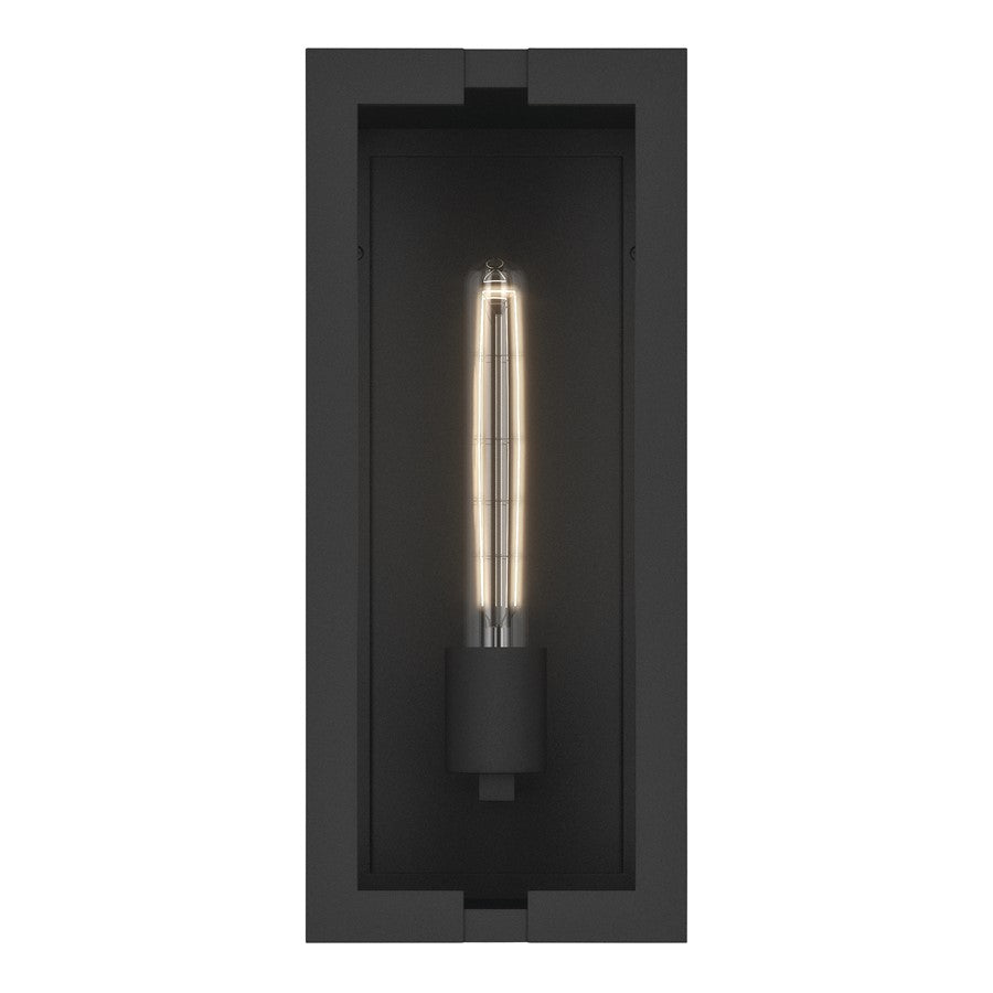 Kichler Calen 14in 1-Light Outdoor Wall Light | Modern Textured Black Aluminum and Clear Glass | Covered Patio & Entryway | Model 59208BKT