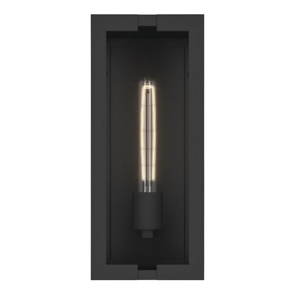 Kichler Calen 14in 1-Light Outdoor Wall Light | Modern Textured Black Aluminum and Clear Glass | Covered Patio & Entryway | Model 59208BKT