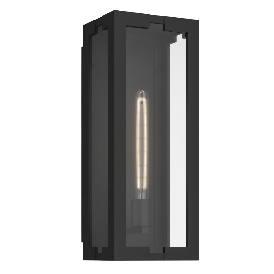 Kichler Calen 18.25in 1-Light Outdoor Wall Light | Modern Textured Black Aluminum | Entryway & Covered Patio | W 7 x H 18 x Ext 6 in | Model 59209BKT