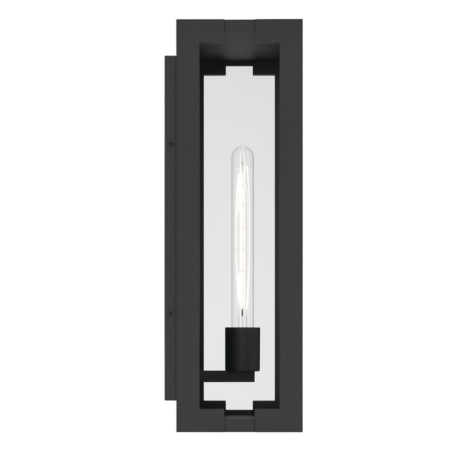 Kichler Calen 18.25in 1-Light Outdoor Wall Light | Modern Textured Black Aluminum | Entryway & Covered Patio | W 7 x H 18 x Ext 6 in | Model 59209BKT