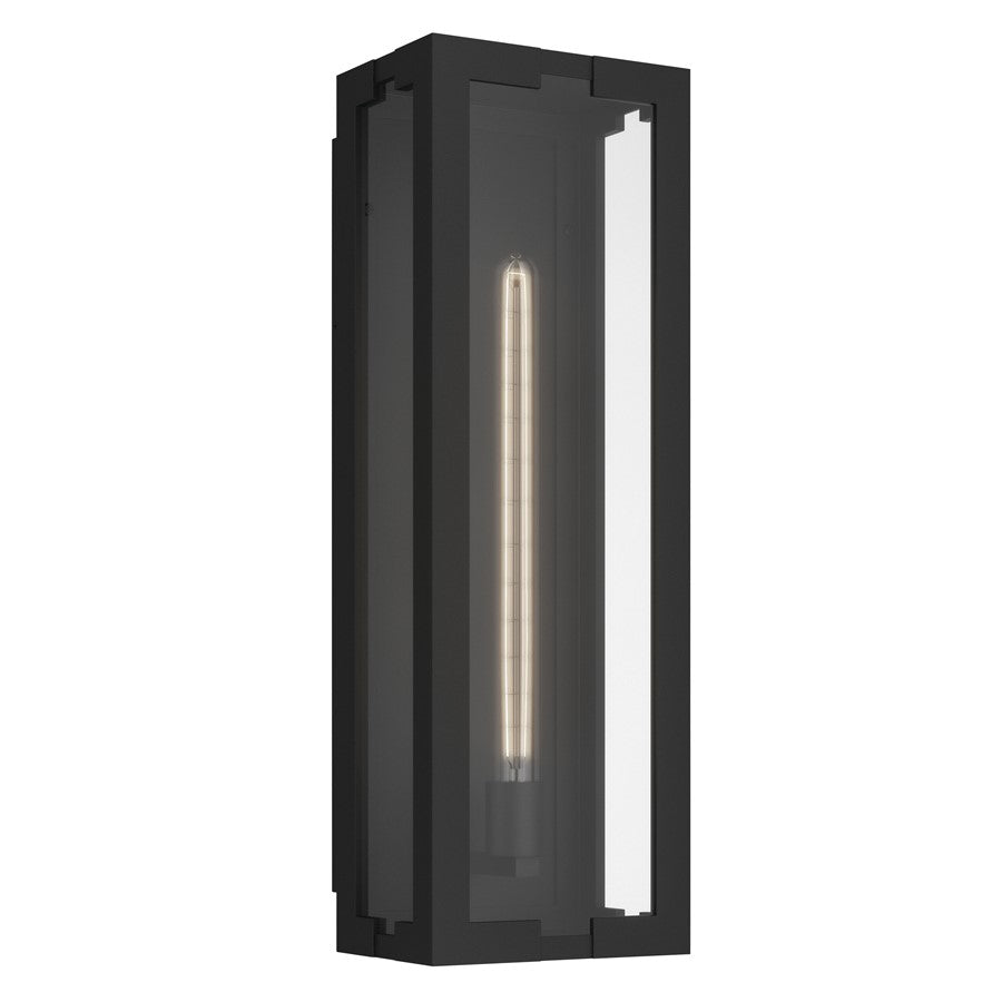 Kichler Calen 24.25in 1-Light Outdoor Wall Light | Modern Textured Black Aluminum and Clear Glass | Covered Patio & Entryway | Model 59210BKT