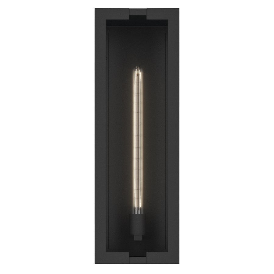 Kichler Calen 24.25in 1-Light Outdoor Wall Light | Modern Textured Black Aluminum and Clear Glass | Covered Patio & Entryway | Model 59210BKT