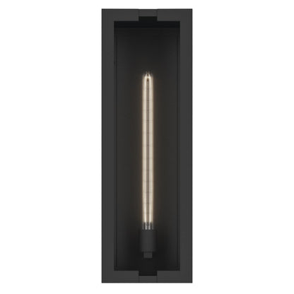 Kichler Calen 24.25in 1-Light Outdoor Wall Light | Modern Textured Black Aluminum and Clear Glass | Covered Patio & Entryway | Model 59210BKT