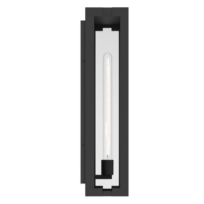 Kichler Calen 24.25in 1-Light Outdoor Wall Light | Modern Textured Black Aluminum and Clear Glass | Covered Patio & Entryway | Model 59210BKT