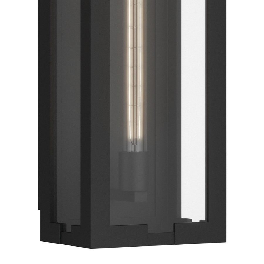 Kichler Calen 24.25in 1-Light Outdoor Wall Light | Modern Textured Black Aluminum and Clear Glass | Covered Patio & Entryway | Model 59210BKT