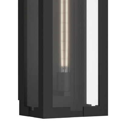 Kichler Calen 24.25in 1-Light Outdoor Wall Light | Modern Textured Black Aluminum and Clear Glass | Covered Patio & Entryway | Model 59210BKT