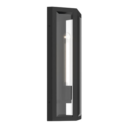 Kichler Berens 16in 1-Light Outdoor Wall Light | Traditional Textured Black and Clear Beveled Glass | Porch & Entryway | Model 59214BKT