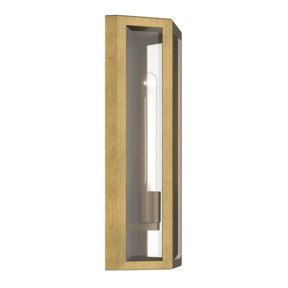 Kichler Berens 16in 1-Light Outdoor Wall Sconce | Traditional Natural Brass and Clear Beveled Glass | Entryway & Porch | Model 59214NBR
