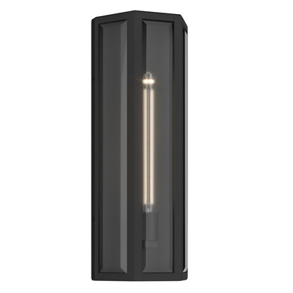 Kichler Berens 20in 1-Light Outdoor Wall Light | Traditional Textured Black Aluminum Clear Beveled Glass | Entryway & Porch | Model 59215BKT