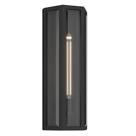 Kichler Berens 20in 1-Light Outdoor Wall Light | Traditional Textured Black Aluminum Clear Beveled Glass | Entryway & Porch | Model 59215BKT