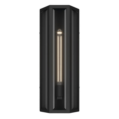 Kichler Berens 20in 1-Light Outdoor Wall Light | Traditional Textured Black Aluminum Clear Beveled Glass | Entryway & Porch | Model 59215BKT