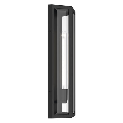 Kichler Berens 20in 1-Light Outdoor Wall Light | Traditional Textured Black Aluminum Clear Beveled Glass | Entryway & Porch | Model 59215BKT