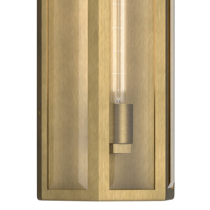 Kichler Berens 20in 1-Light Outdoor Wall Sconce | Traditional Natural Brass Aluminum and Clear Beveled Glass | Entryway & Porch | Model 59215NBR