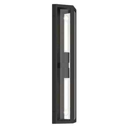 Kichler Berens 24in 2-Light Outdoor Wall Sconce | Traditional Textured Black and Clear Beveled Glass | Entryway & Garage | Model 59216BKT