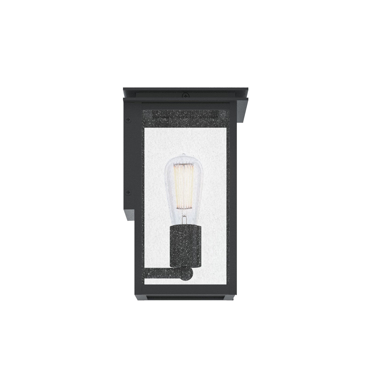 Kichler Arkville 10in 1-Light Outdoor Wall Sconce | Textured Black Aluminum and Clear Seeded Glass | Covered Patio & Entryway | Model 59540BKT