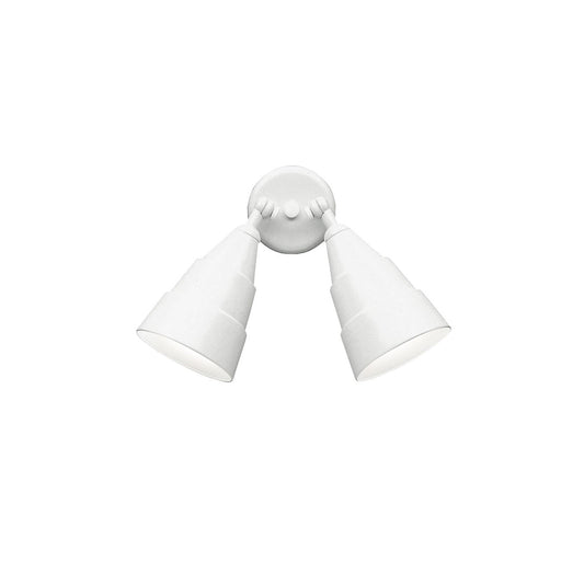Kichler 11in 2-Light Outdoor Wall Sconce | Utilitarian White Aluminum | Entryway & Garage | 6 x 11 x 5 in | Model 6052WH