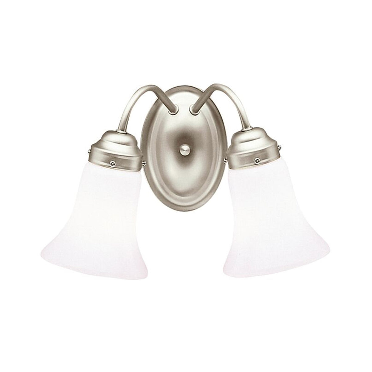 Kichler Bath 2-Light Vanity Light | Brushed Nickel and Cased Opal Glass | Bathroom & Hallway | 14 x 8.5 in | Model 6122NI