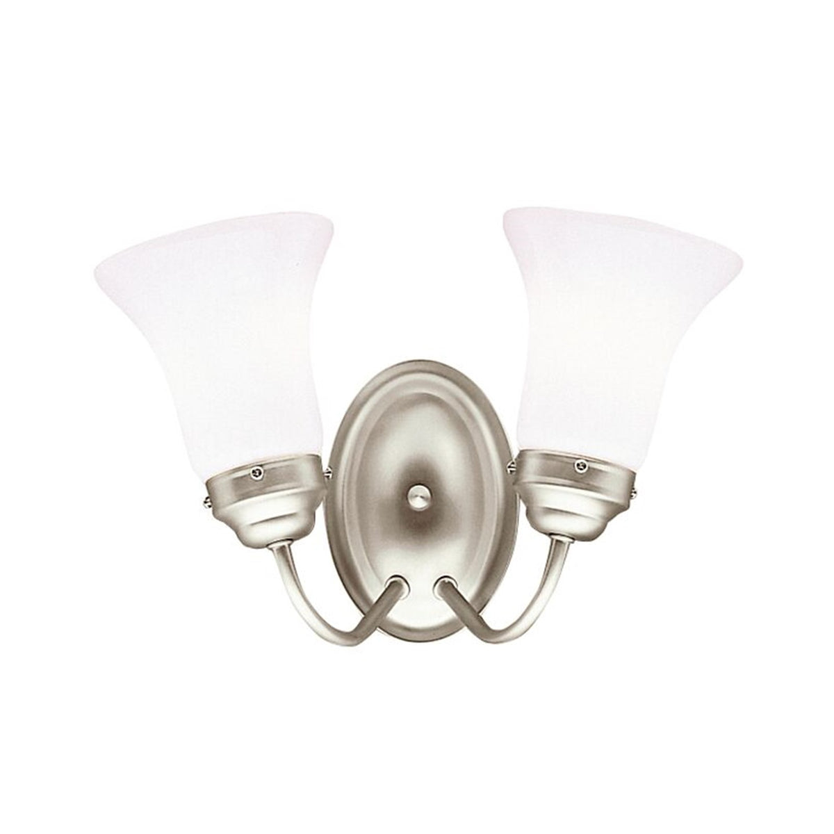 Kichler Bath 2-Light Vanity Light | Brushed Nickel and Cased Opal Glass | Bathroom & Hallway | 14 x 8.5 in | Model 6122NI