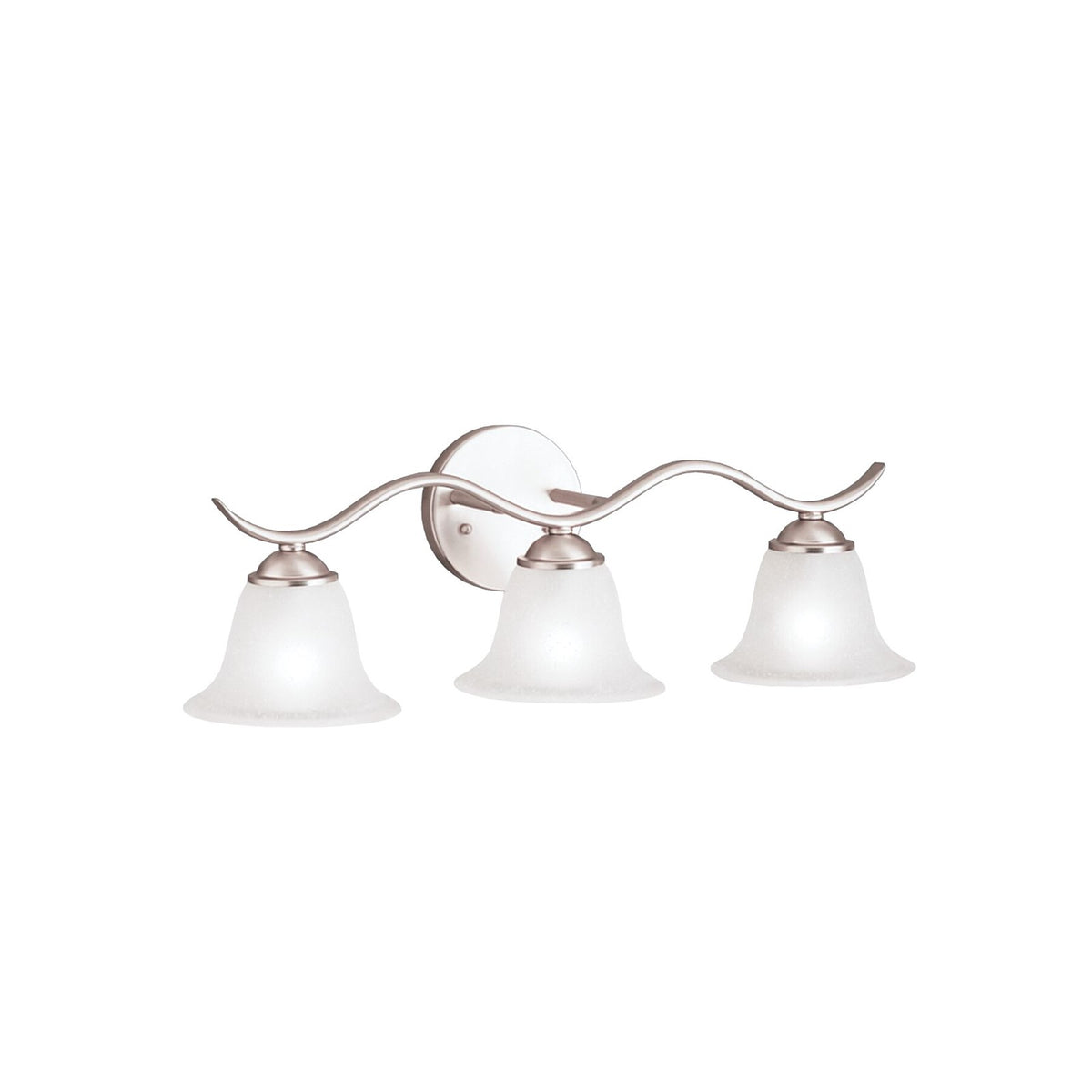 Kichler Dover 22in 3-Light Bath Vanity Light | Transitional Brushed Nickel and Etched Seeded Glass | Bathroom Vanity & Powder Room | Model 6323NI